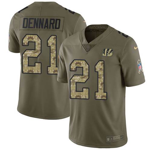 Nike Bengals #21 Darqueze Dennard Olive/Camo Men's Stitched NFL Limited Salute To Service Jersey